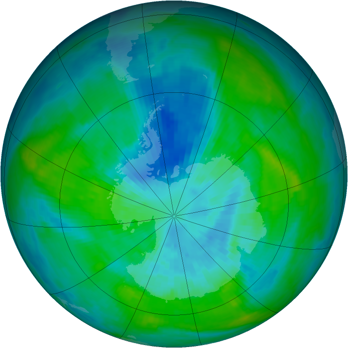Antarctic ozone map for 24 March 1979